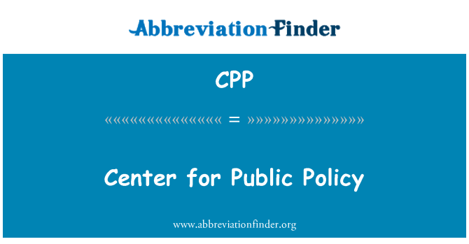 CPP: Center for Public Policy