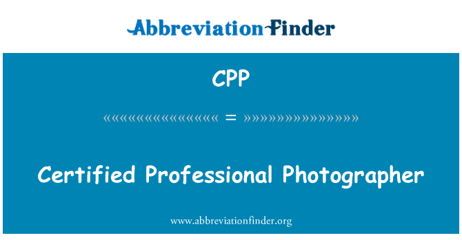 CPP: Certified Professional Photographer