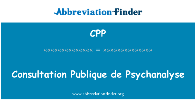 CPP: Onsiltasyon Publique de Psychanalyse