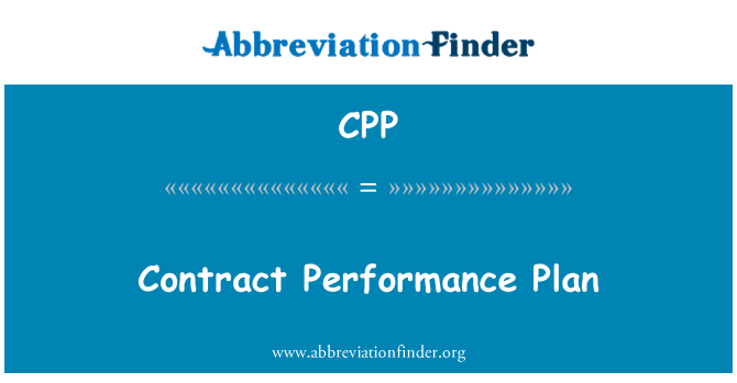 CPP: Kontrakt performanceplan