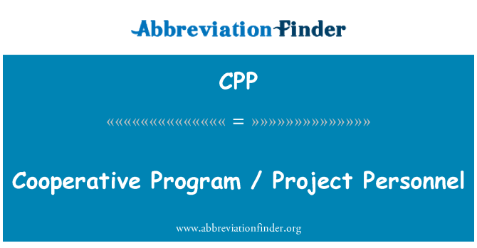 CPP: Cooperative Program / Project Personnel