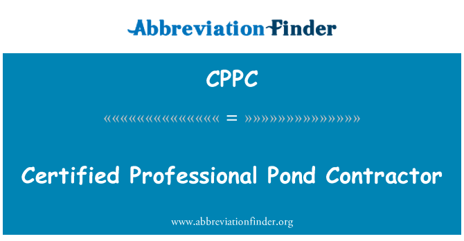 CPPC: Empreiteiro lagoa profissional certificada