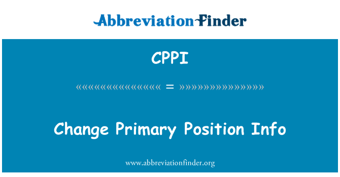 CPPI: Hauptposition Info ändern