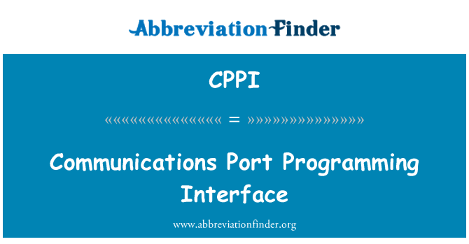 CPPI: Kommunikationsport programmeringsinterface