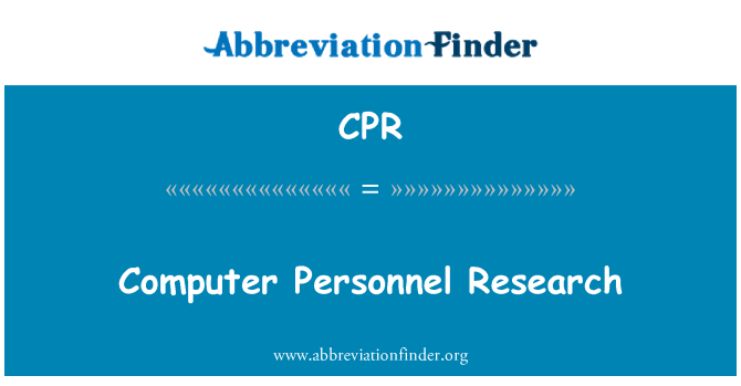CPR: Pracovníci výzkumu počítačového