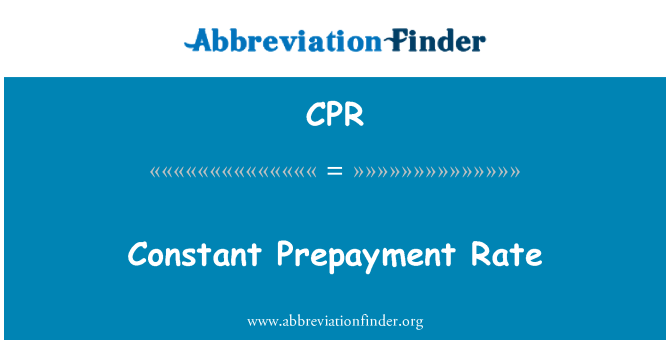 CPR: Konstante Prepayment Rate