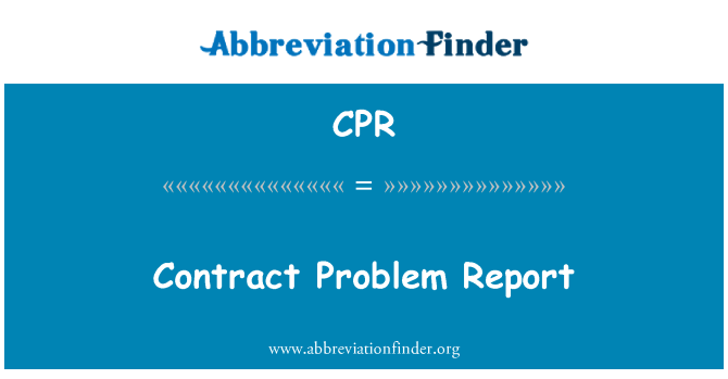 CPR: Kontrakt problemrapport