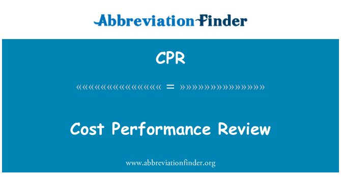 CPR: Cost Performance Review