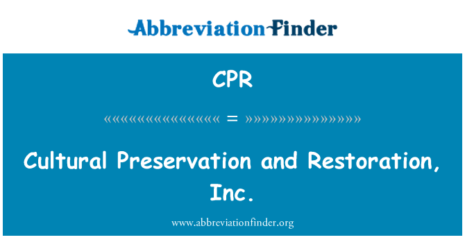 CPR: 文物保护和修复,公司。