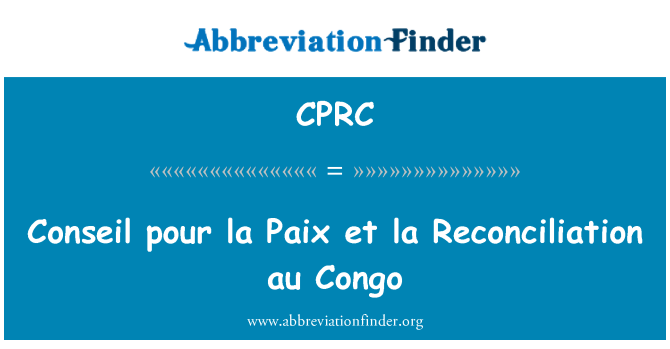 CPRC: Conseil pour la Paix et la riconciliazione au Congo