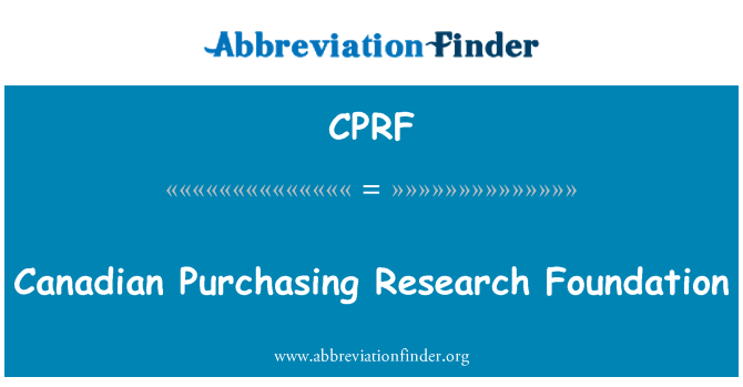 CPRF: کینیڈین خریداری ریسرچ فاؤنڈیشن