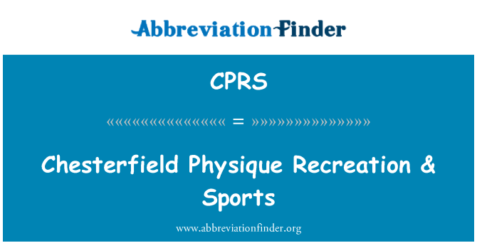 CPRS: Chesterfield Physique Recreation & Sports