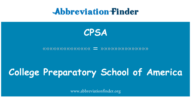 CPSA: 美国大学预备学校