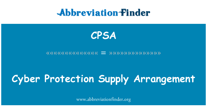 CPSA: 網路保護供應安排