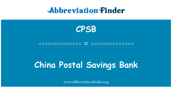 CPSB: China Postal Savings Bank