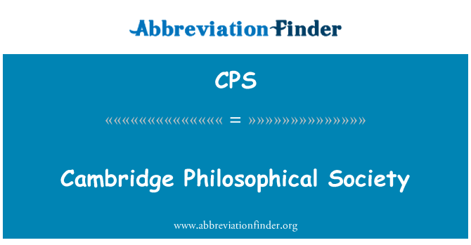 CPS: Cambridge Philosophical Society