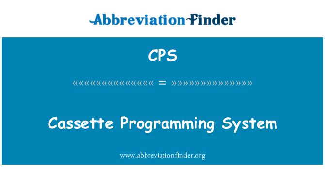 CPS: System programowania kasety