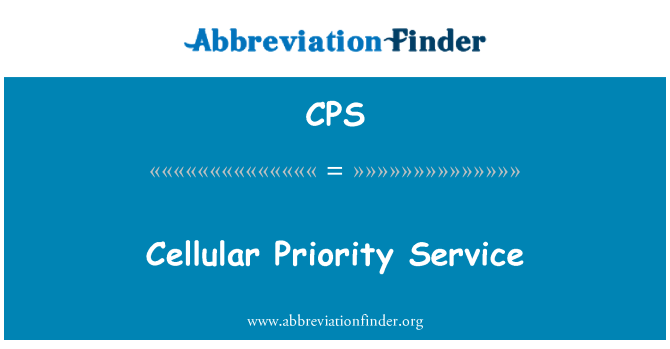 CPS: Layanan selular prioritas