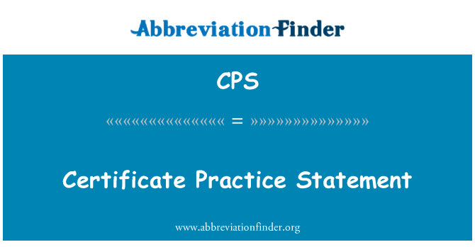 CPS: Istruzione pratica certificate