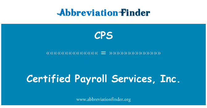 CPS: Certifikované mzdové Services, Inc.