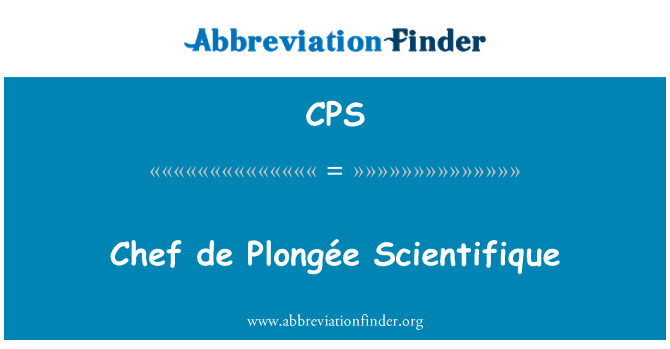 CPS: Şef de Plongée Scientific