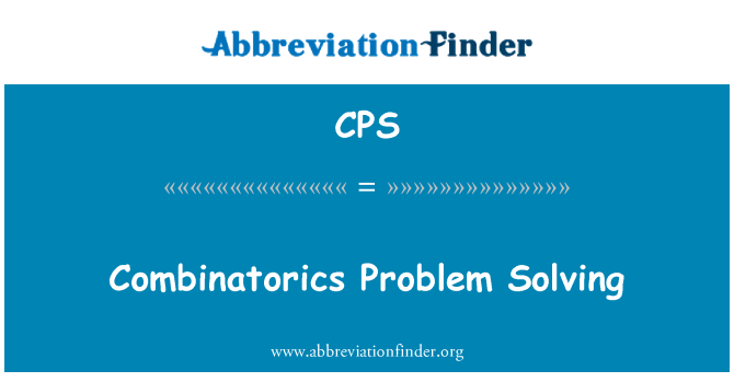 CPS: Συνδυαστική επίλυση προβλημάτων
