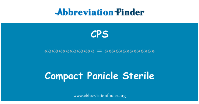 CPS: Compact Panicle diffrwyth