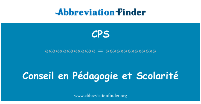 CPS: Conseil Fi Pédagogie ja Scolarité