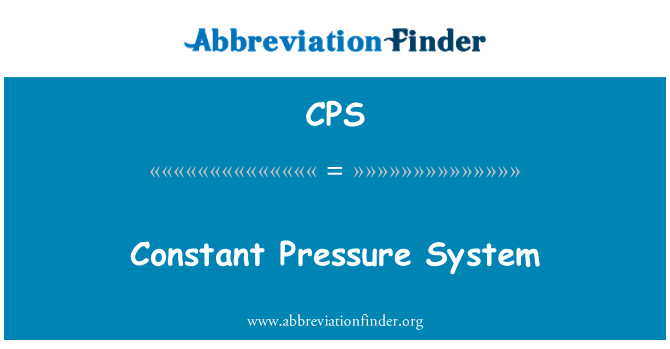 CPS: Konstant pres System