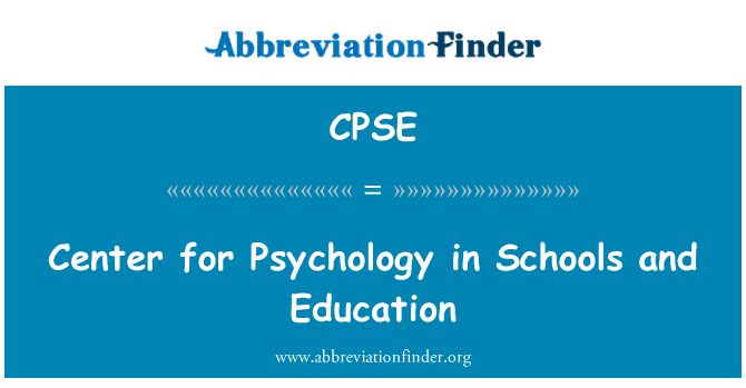 CPSE: Zentrum für Psychologie in Schule und Bildung