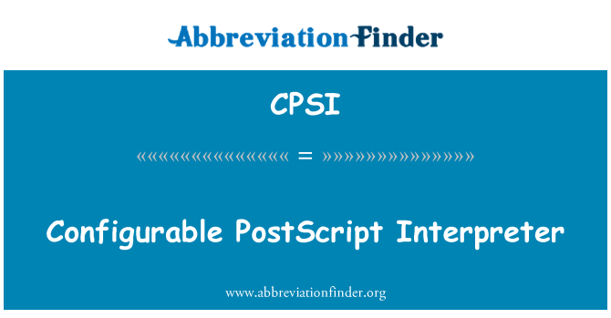 CPSI: Konfigurovatelné PostScript Interpret