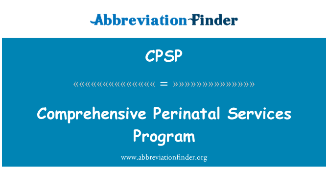 CPSP: Program komprehensif Layanan Perinatal