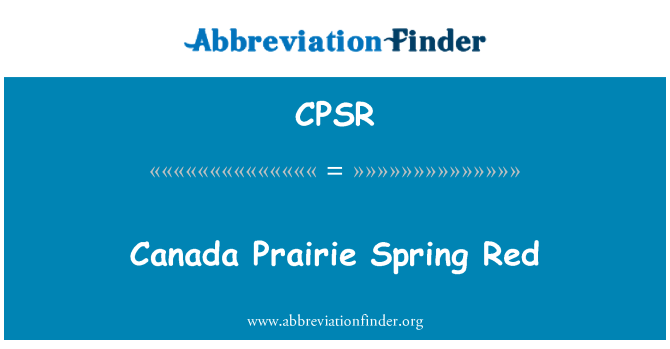 CPSR: कनाडा Prairie बसंत लाल