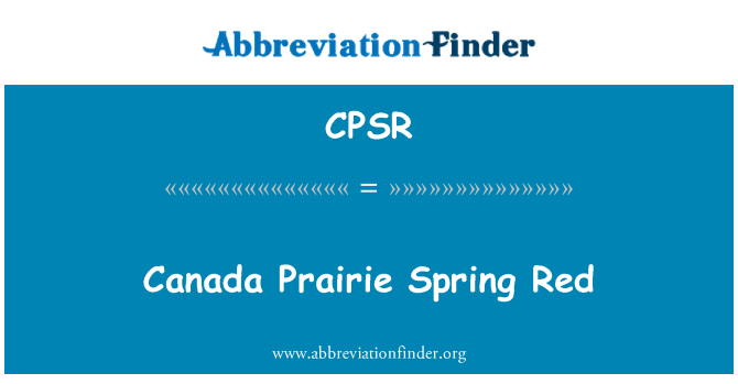 CPSR: Kanada Prairie Spring Red