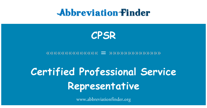 CPSR: พนักงานบริการมืออาชีพได้รับการรับรอง