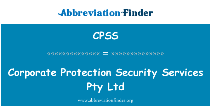 CPSS: حماية الشركات الأمنية خدمات Pty Ltd
