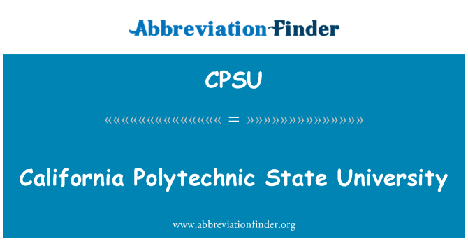 CPSU: California Polytechnic State University