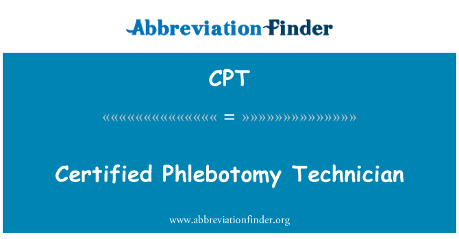 CPT: Sertifitseeritud flebotoomia tehnik
