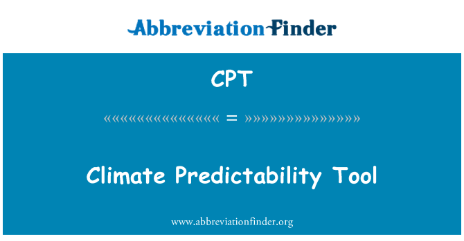 CPT: Climate Predictability Tool