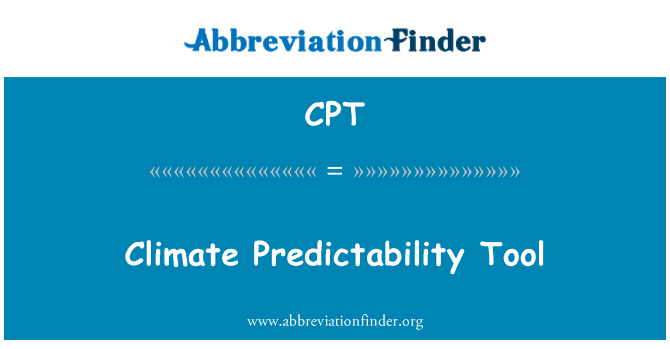 CPT: Klimaat voorspelbaarheid Tool