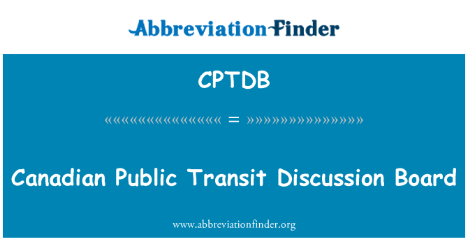 CPTDB: Доска обсуждений канадские общественного транспорта
