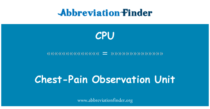 CPU: Unidad de observación de dolor torácico