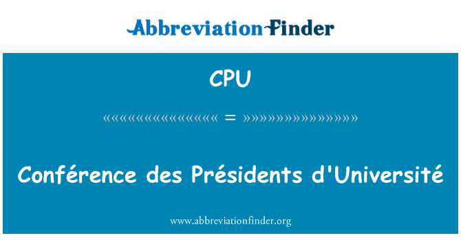 CPU: Conférence des Présidents d'Université