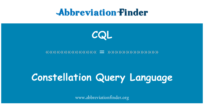 CQL: Constellation Query Language