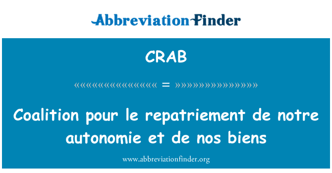 CRAB: Koalice pour le repatriement de notre autonomie et de č. biens