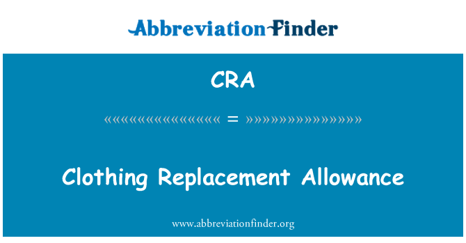 CRA: Allocation de remplacement de vêtements