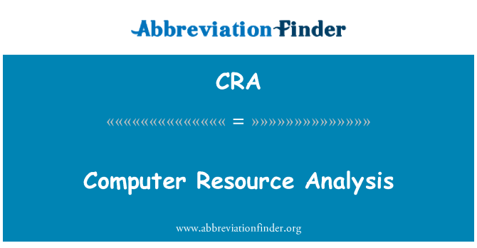 CRA: Компютърен ресурс анализ