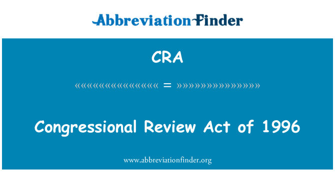 CRA: พระราชบัญญัติการตรวจทานตั้งปี 1996