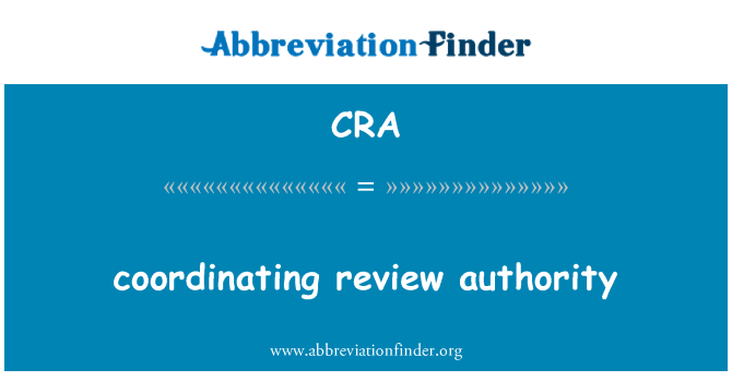 CRA: Координационный орган обзор