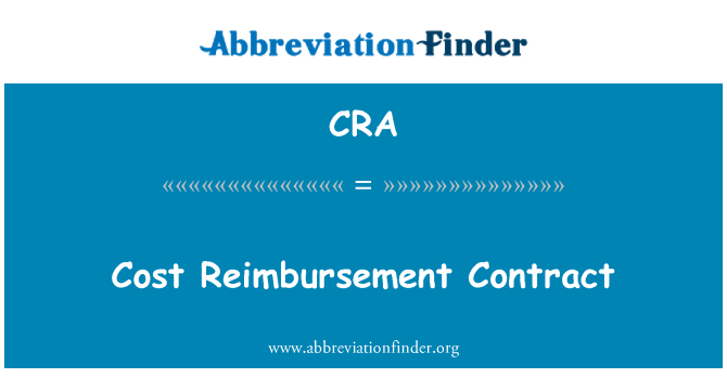 CRA: Maliyet tediye sözleşme